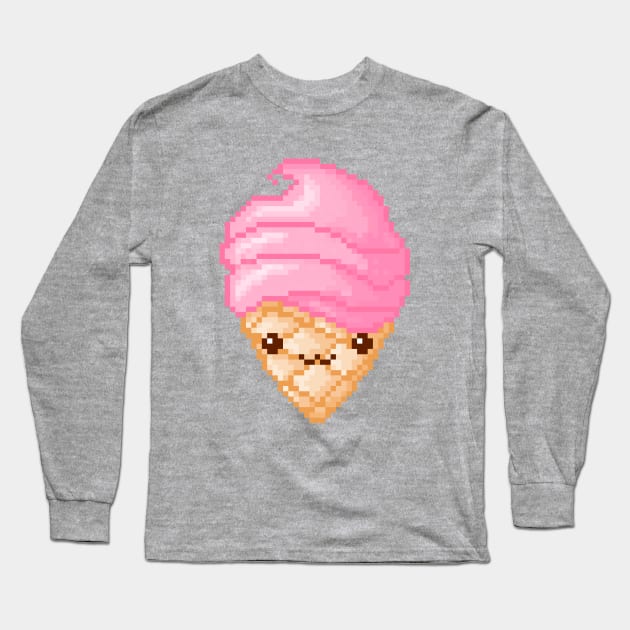 Pixel Ice Cream Long Sleeve T-Shirt by Eiskafe